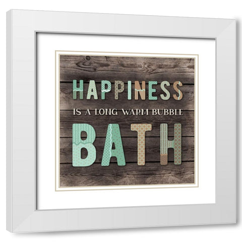 Soak Away Troubles White Modern Wood Framed Art Print with Double Matting by CAD Designs