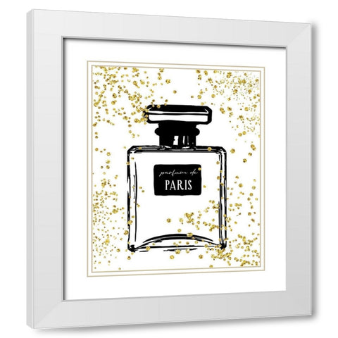 Glitter Perfume I White Modern Wood Framed Art Print with Double Matting by Robinson, Carol