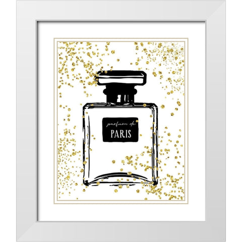 Glitter Perfume I White Modern Wood Framed Art Print with Double Matting by Robinson, Carol