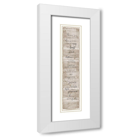 Love is Patient White Modern Wood Framed Art Print with Double Matting by Carpentieri, Natalie