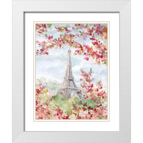 Springtime in Paris White Modern Wood Framed Art Print with Double Matting by Robinson, Carol