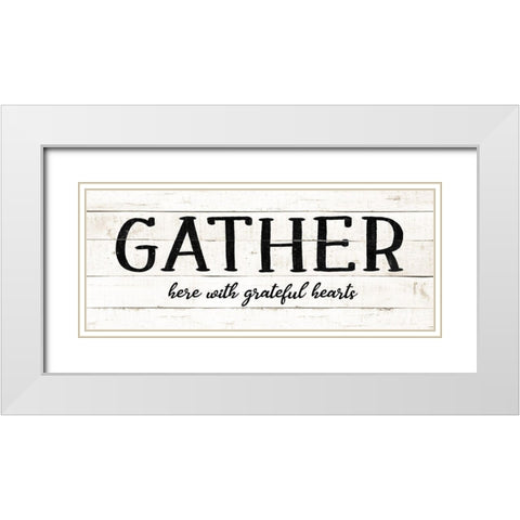 Gather White Modern Wood Framed Art Print with Double Matting by CAD Designs