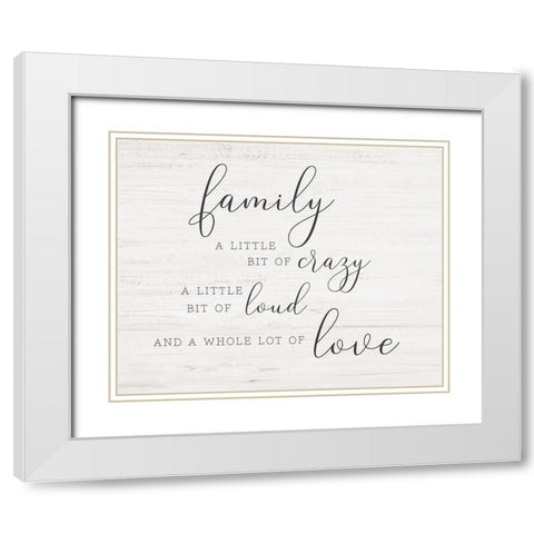 Little Bit of Family White Modern Wood Framed Art Print with Double Matting by CAD Designs