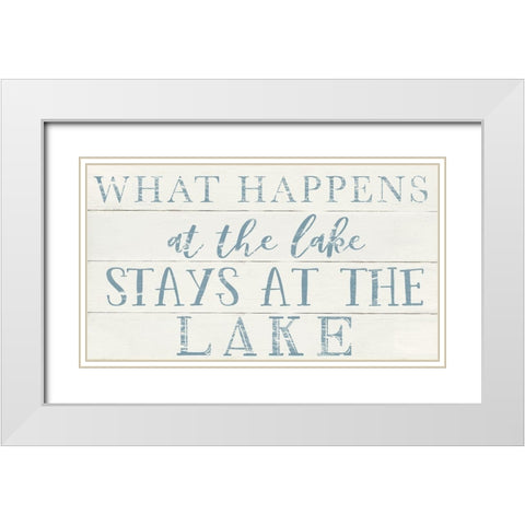 The Lake White Modern Wood Framed Art Print with Double Matting by CAD Designs