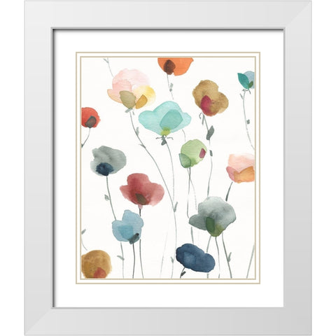 Lollipop Garden I White Modern Wood Framed Art Print with Double Matting by Robinson, Carol