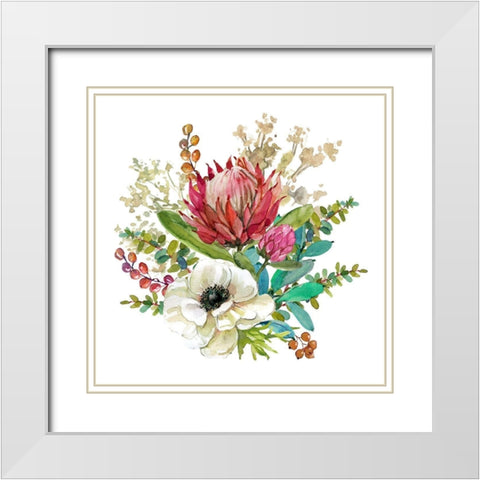 Scrumptious Succulents I White Modern Wood Framed Art Print with Double Matting by Robinson, Carol