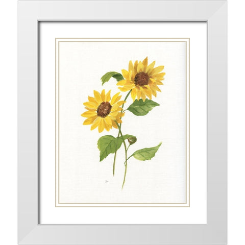 Ochre Botanical III White Modern Wood Framed Art Print with Double Matting by Nan