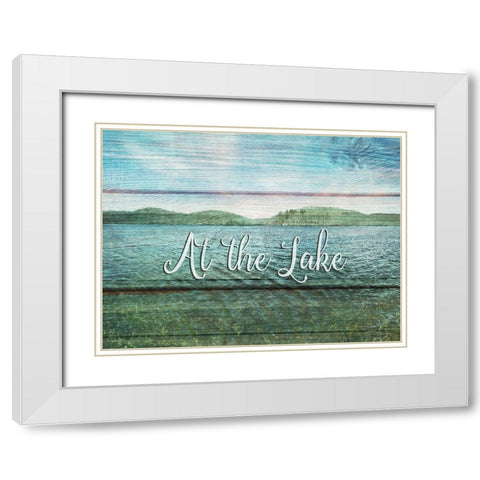 At the Lake White Modern Wood Framed Art Print with Double Matting by Jill, Susan