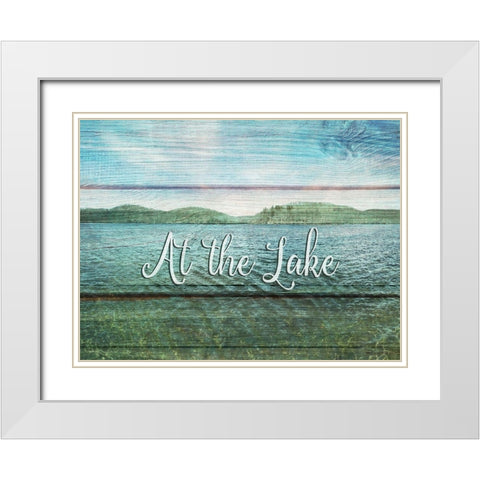 At the Lake White Modern Wood Framed Art Print with Double Matting by Jill, Susan