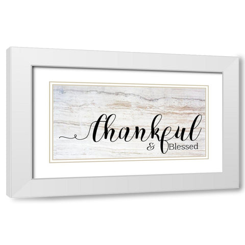 Thankful and Blessed White Modern Wood Framed Art Print with Double Matting by Santiago, Daniela