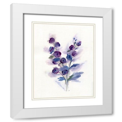 Pretty in Purple I White Modern Wood Framed Art Print with Double Matting by Nan