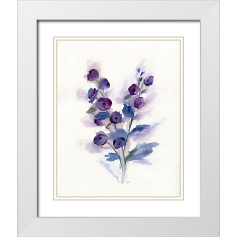 Pretty in Purple I White Modern Wood Framed Art Print with Double Matting by Nan