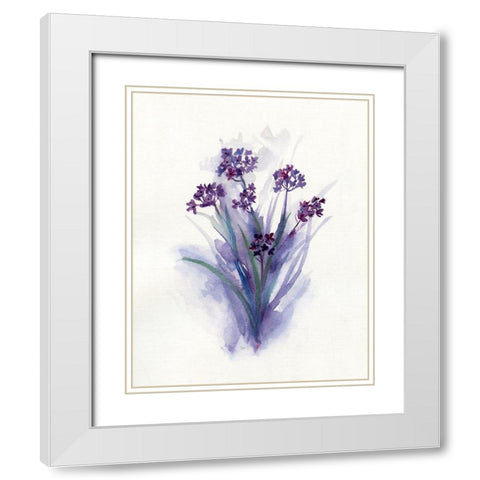 Pretty in Purple II White Modern Wood Framed Art Print with Double Matting by Nan
