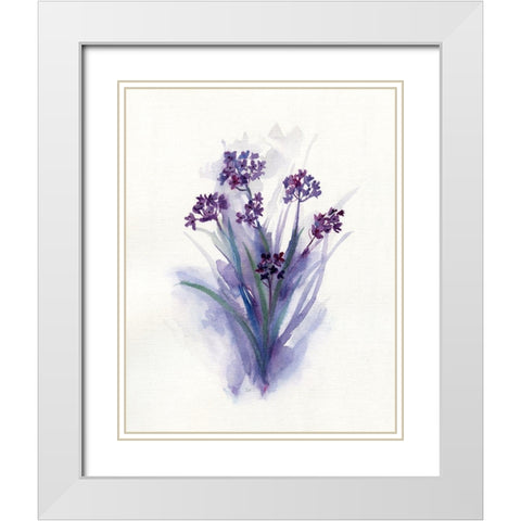 Pretty in Purple II White Modern Wood Framed Art Print with Double Matting by Nan
