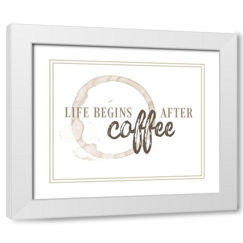 After Coffee White Modern Wood Framed Art Print with Double Matting by CAD Designs