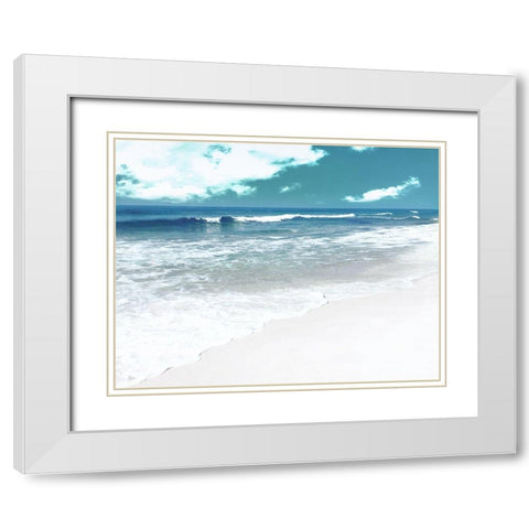 Rolling Wave White Modern Wood Framed Art Print with Double Matting by Nan