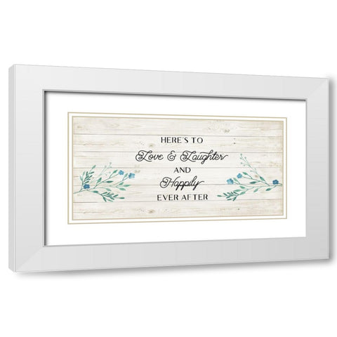 Floral Happily White Modern Wood Framed Art Print with Double Matting by Murray, Amanda