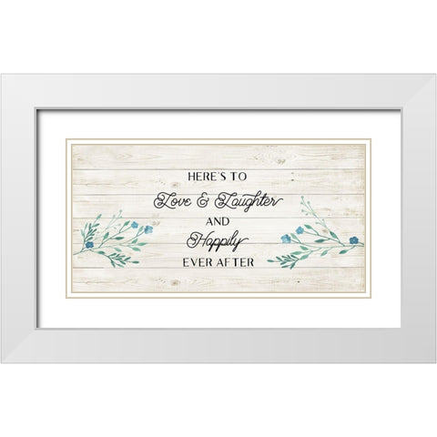 Floral Happily White Modern Wood Framed Art Print with Double Matting by Murray, Amanda