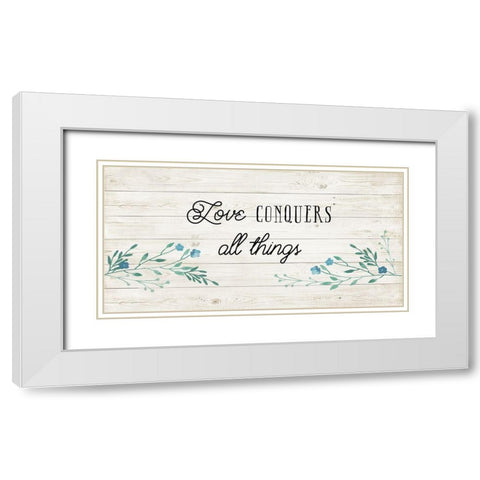 Floral Love White Modern Wood Framed Art Print with Double Matting by Murray, Amanda