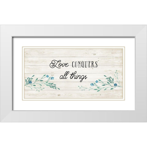 Floral Love White Modern Wood Framed Art Print with Double Matting by Murray, Amanda