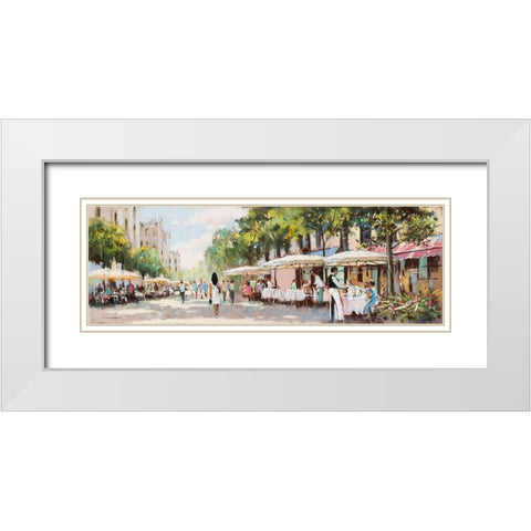 Afternoon on the Boulevard White Modern Wood Framed Art Print with Double Matting by Orme, E. Anthony