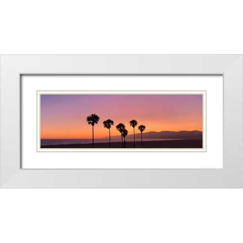Sunset on Santa Monica White Modern Wood Framed Art Print with Double Matting by Carpentieri, Natalie
