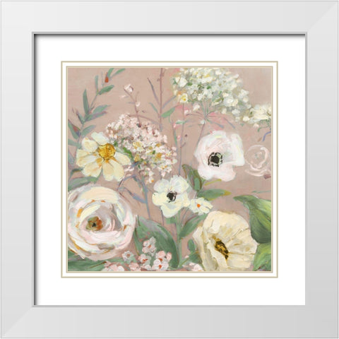 Naive Garden I White Modern Wood Framed Art Print with Double Matting by Swatland, Sally