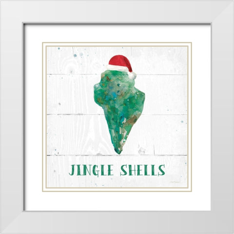 Jingle Shells White Modern Wood Framed Art Print with Double Matting by Robinson, Carol