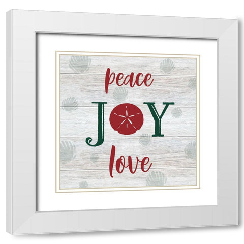 Shell Joy White Modern Wood Framed Art Print with Double Matting by CAD Designs