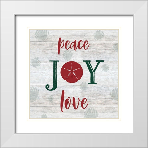 Shell Joy White Modern Wood Framed Art Print with Double Matting by CAD Designs