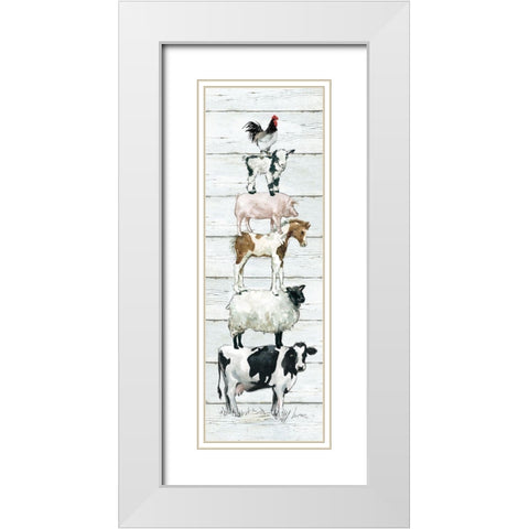 Farm Stack White Modern Wood Framed Art Print with Double Matting by Robinson, Carol