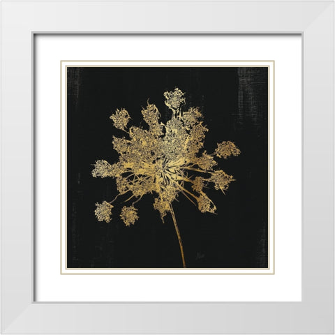 Lacy Gold II White Modern Wood Framed Art Print with Double Matting by Nan