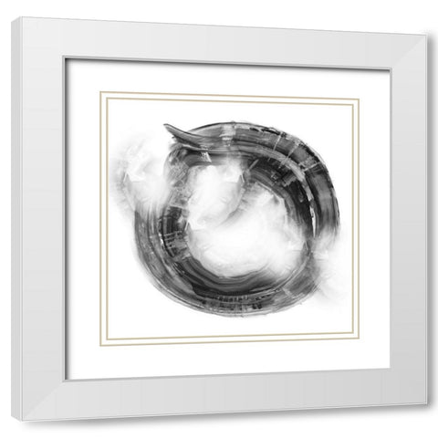 Ring White Modern Wood Framed Art Print with Double Matting by Nan