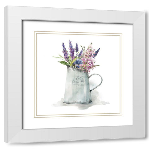French Lavender White Modern Wood Framed Art Print with Double Matting by Robinson, Carol
