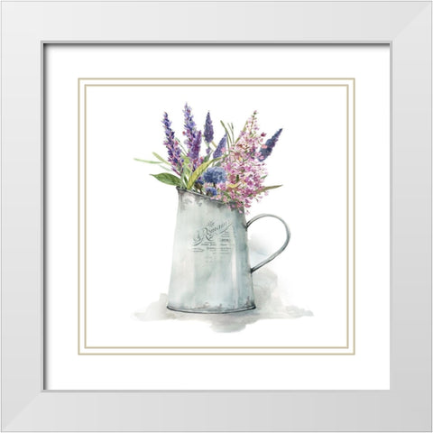 French Lavender White Modern Wood Framed Art Print with Double Matting by Robinson, Carol