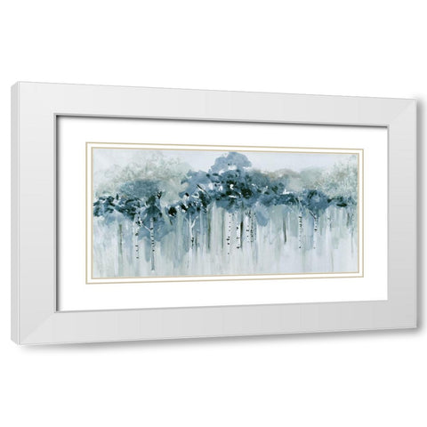 Blue Birch Morning White Modern Wood Framed Art Print with Double Matting by Jill, Susan