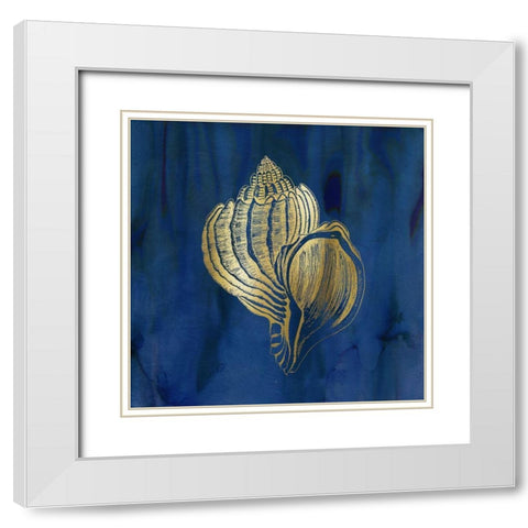 Indigo Sea Treasure III White Modern Wood Framed Art Print with Double Matting by Robinson, Carol