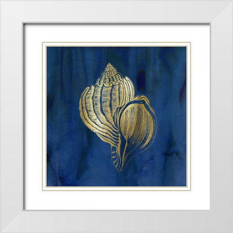 Indigo Sea Treasure III White Modern Wood Framed Art Print with Double Matting by Robinson, Carol