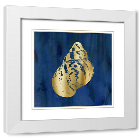 Indigo Sea Treasure VI White Modern Wood Framed Art Print with Double Matting by Robinson, Carol