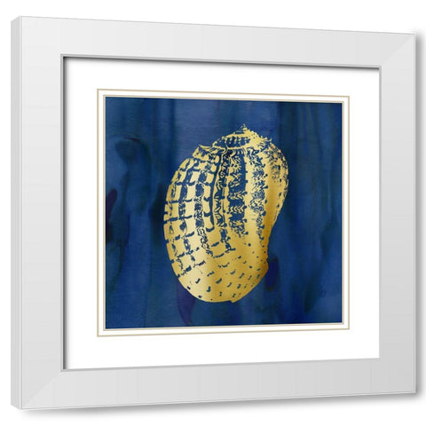 Indigo Sea Treasure VII White Modern Wood Framed Art Print with Double Matting by Robinson, Carol