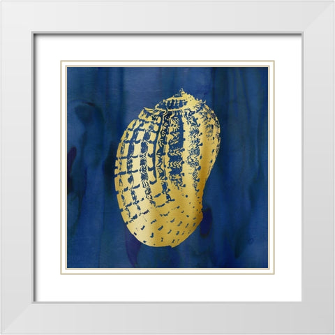 Indigo Sea Treasure VII White Modern Wood Framed Art Print with Double Matting by Robinson, Carol