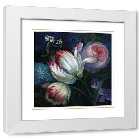 Masterpiece Tulips White Modern Wood Framed Art Print with Double Matting by Nan