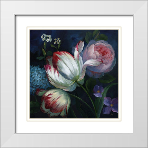 Masterpiece Tulips White Modern Wood Framed Art Print with Double Matting by Nan