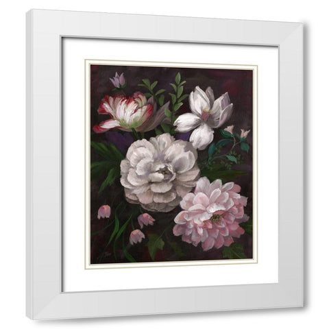 Venezia Bouquet White Modern Wood Framed Art Print with Double Matting by Nan