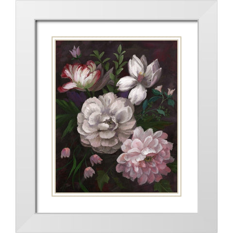 Venezia Bouquet White Modern Wood Framed Art Print with Double Matting by Nan