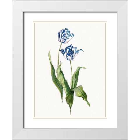 Blue Lively Botanical II White Modern Wood Framed Art Print with Double Matting by Swatland, Sally