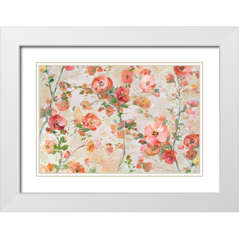 Blossoms Bright White Modern Wood Framed Art Print with Double Matting by Swatland, Sally