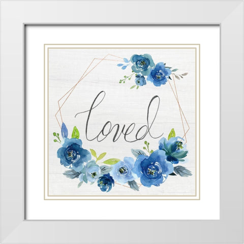 Loved White Modern Wood Framed Art Print with Double Matting by Santiago, Daniela