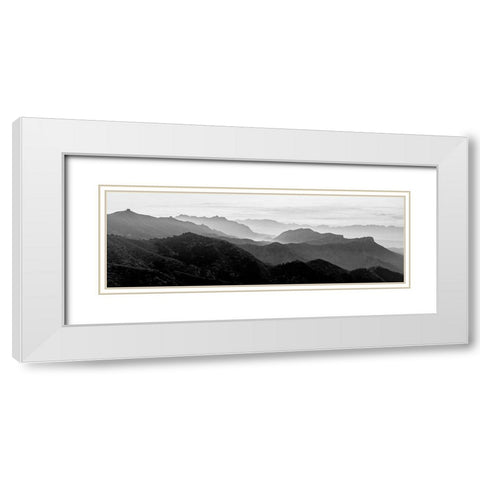 Jinshanling Mountains White Modern Wood Framed Art Print with Double Matting by Delimont, Danita