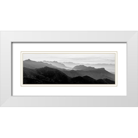 Jinshanling Mountains White Modern Wood Framed Art Print with Double Matting by Delimont, Danita